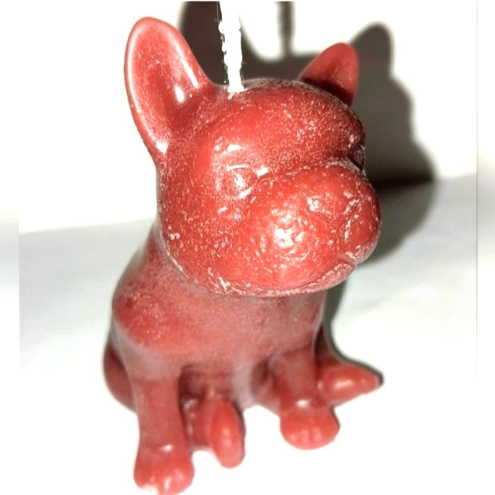 Hand crafted limited edition bull dog candle